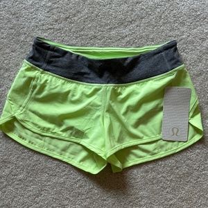 Lululemon Speed Short NWT Clear Mint 2.5" Size 6